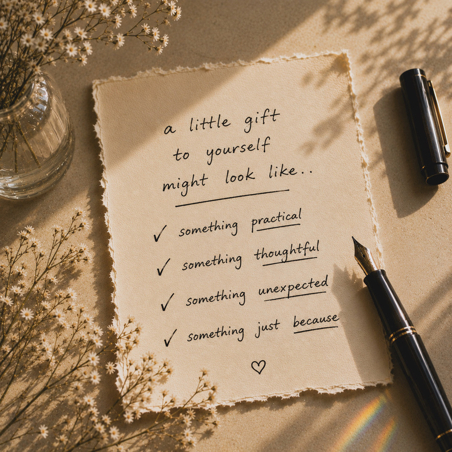 A handwritten note about thoughtful gifts